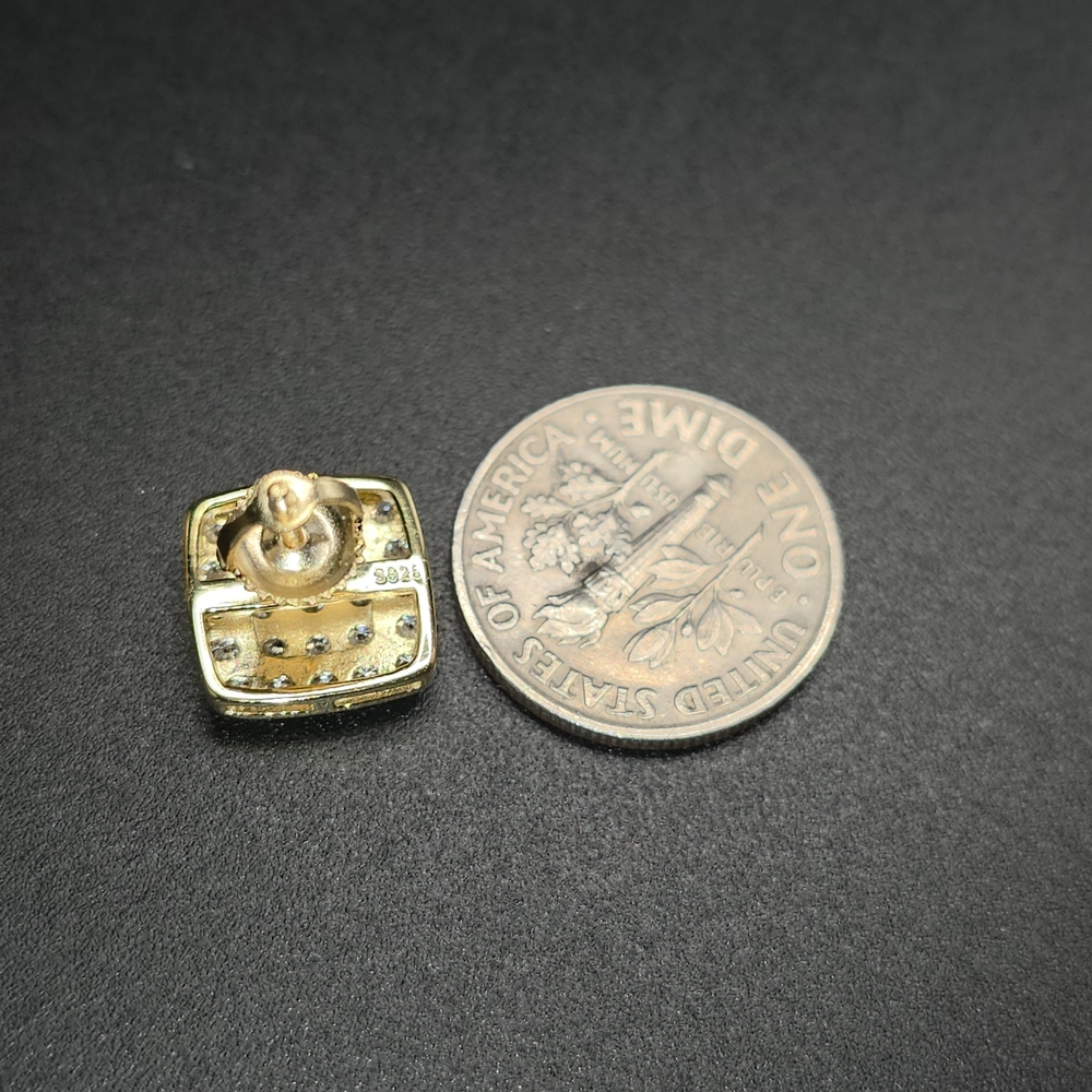 ✨ Moissanite Square Cluster Earrings – Gold Over S925 | Screw Backs ✨ - Picture 5 of 5